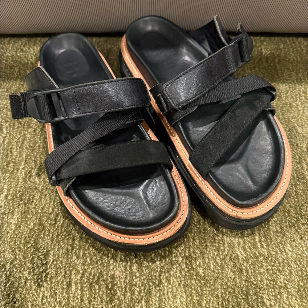 Sacai Black and Tan Men's Sandals